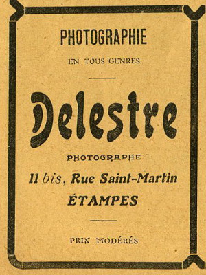 Réclame pour Eugène Delestre dans l'Almanach d'Etampes pour 1913