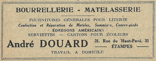 Réclame pour Douard dans le bulletin paroissial de Saint-Martin en 1935