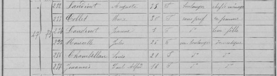 Le 17 Grande Rue lors du recensement de 1896