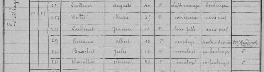 Le 17 Grande Rue lors du recensement de 1901
