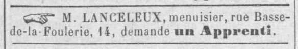 Annonce Lanceleux (1888)
