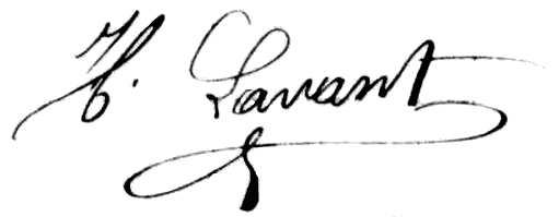 Signature d'Henri Lavant en 1888