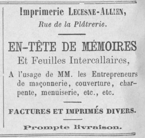 Réclame Lecesne-Allien (1888)