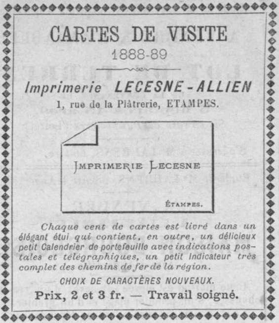 Réclame Lecesne-Allien (1888)