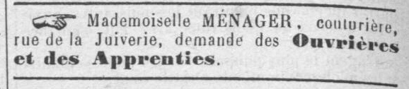 Annonce Ménager (1888)