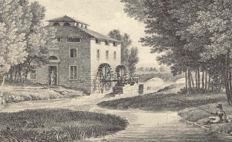 Le moulin de Brunehaut (détail d'une gravure de 1808)