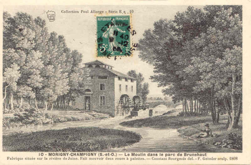 Le moulin de Brunehaut (détail d'une gravure de 1808)