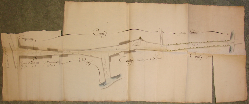 Le moulin de la Piroeutte sur un plan conservé aux Archives municipales (vers 1840?)