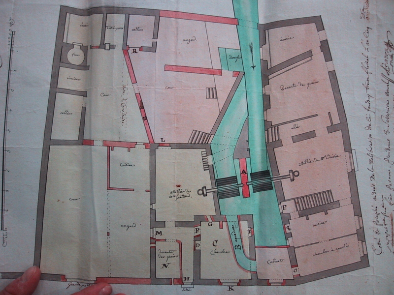 Plan du moulin de l'Hospice en 1797