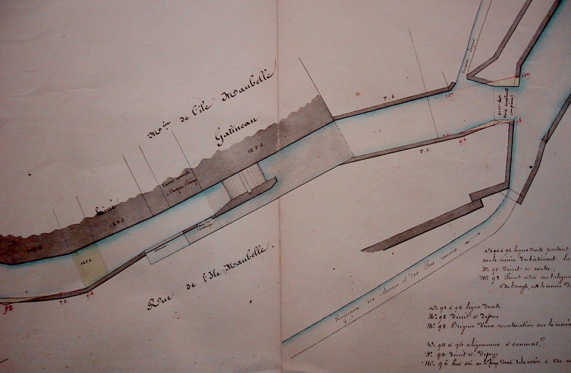 Le moulin sur un plan des environs de 1860 (AD91, cliché Frédéric Gatineau)