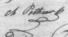 Signature de Potheau à son acte de mariage en 1844