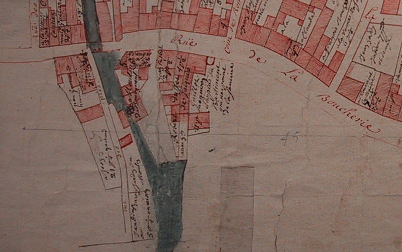 Moulin du Bourgneuf sur un plan du XVIIIe siècle (AD91, cliché Frédéric Gatineau)