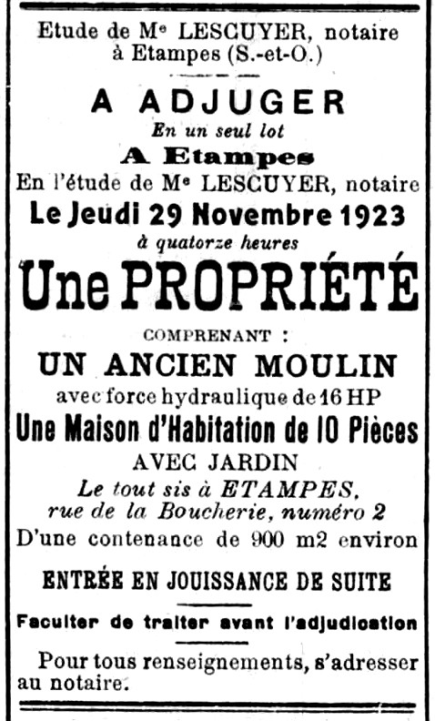 Vente de 1923