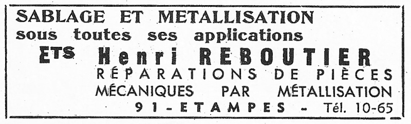 Réclame dans le Bulletin municipal de 1968