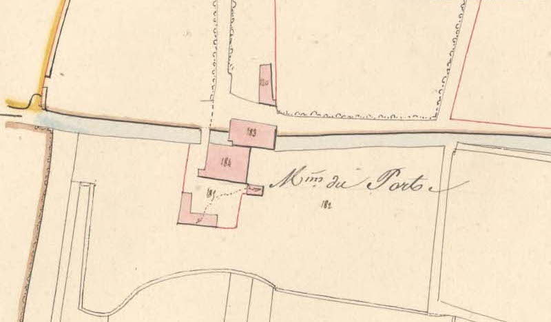 Moulin du Port sur le plan du cadastre de 1827