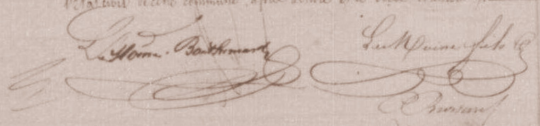 Signature du gendre et du petit-fils de Jacques Bouthemard (1856)
