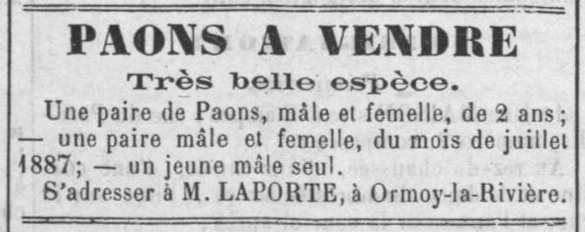 Réclame Laporte (Ormoy-la-Rivière, 1888)