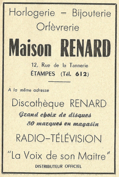 Réclame pour Lucien Renard de 1958