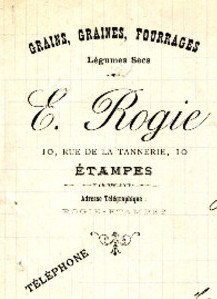 Entête de la graineterie d'E. Rogie (1900)