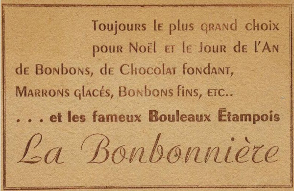 Calendrier publicitaire de 1950 pour la confiserie étampoise Routy