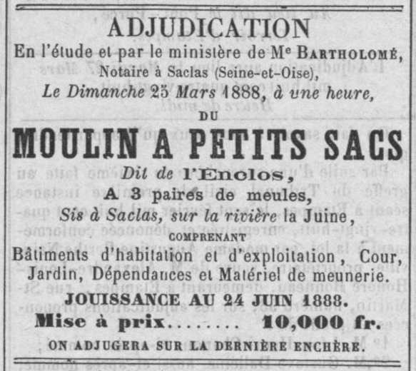 Moulin de l'Enclos (Saclas, 1888)