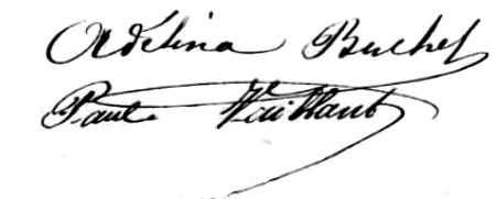 Signatures des époux Vaillant-Buchet