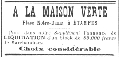 Changement de propriétaire en octobre 1909