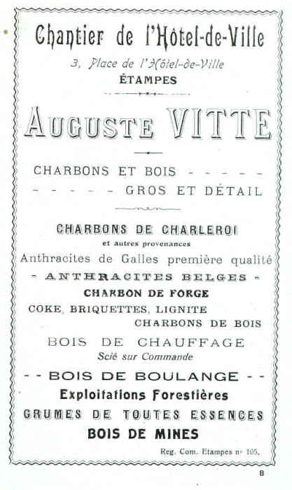 Réclame pour la maison Auguste Vitte (Etampes, 1925)