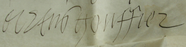 Signature d'Artus Gouffier (premier cliché)