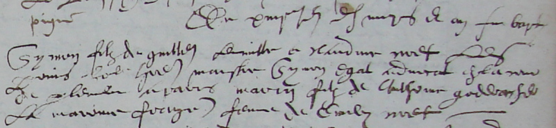 maître Simon Egal advocat en la cour de Parlement à Paris (Notre-Dame 14 août 1583)