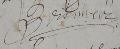 Signature de Berjonneau (Saint-Basile, 5 avril 1589)