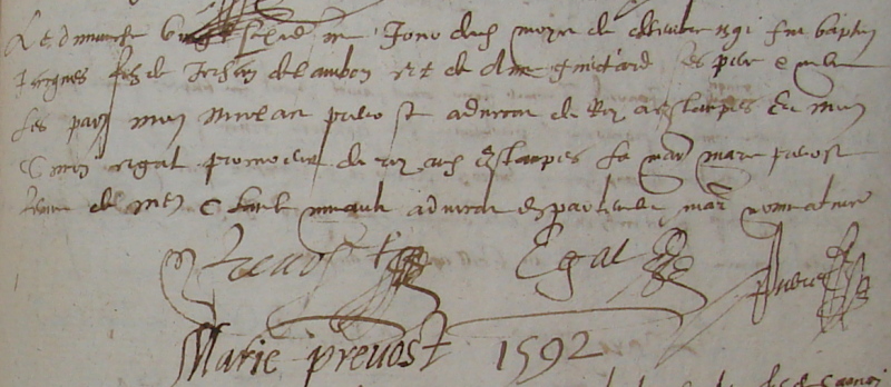 maître Simon Egal procureur du roi (Saint-Basile 26 décembre 1591)