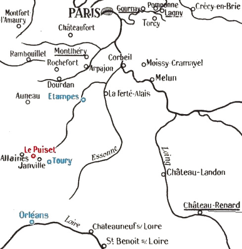 Carte de la Campagne du Puiset de 1111