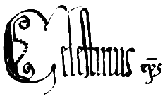 Nom de Célestin III dans une de ses chartes