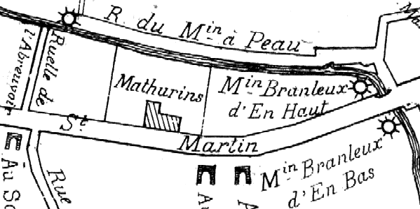 Couvent des Mathurins sur le plan de Léon Marquis (1881)
