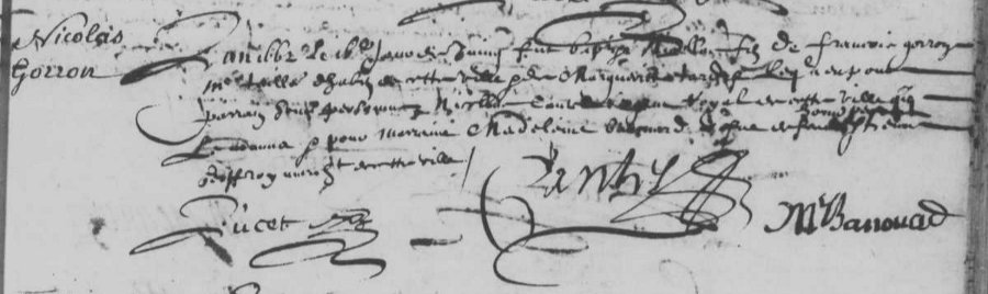 Acte de naissance de Nicolas Gorron (1662)