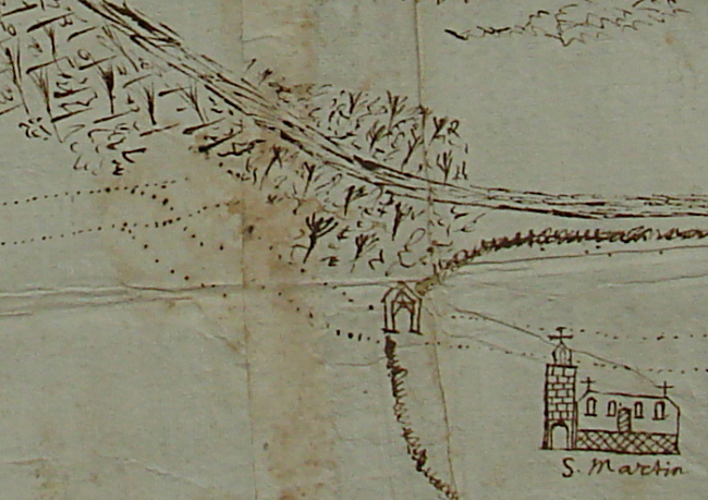 Zone boisée près de Saint-Martin au XVIIe siècle (plan inédit, cliché Bernard Gineste)