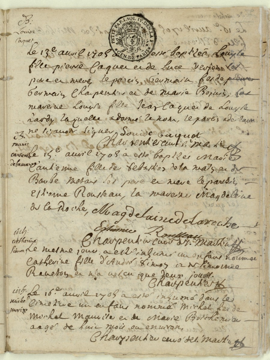 Page 9 du Registre paroissial de Saint-Martin d'Etampes pour l'année 1905