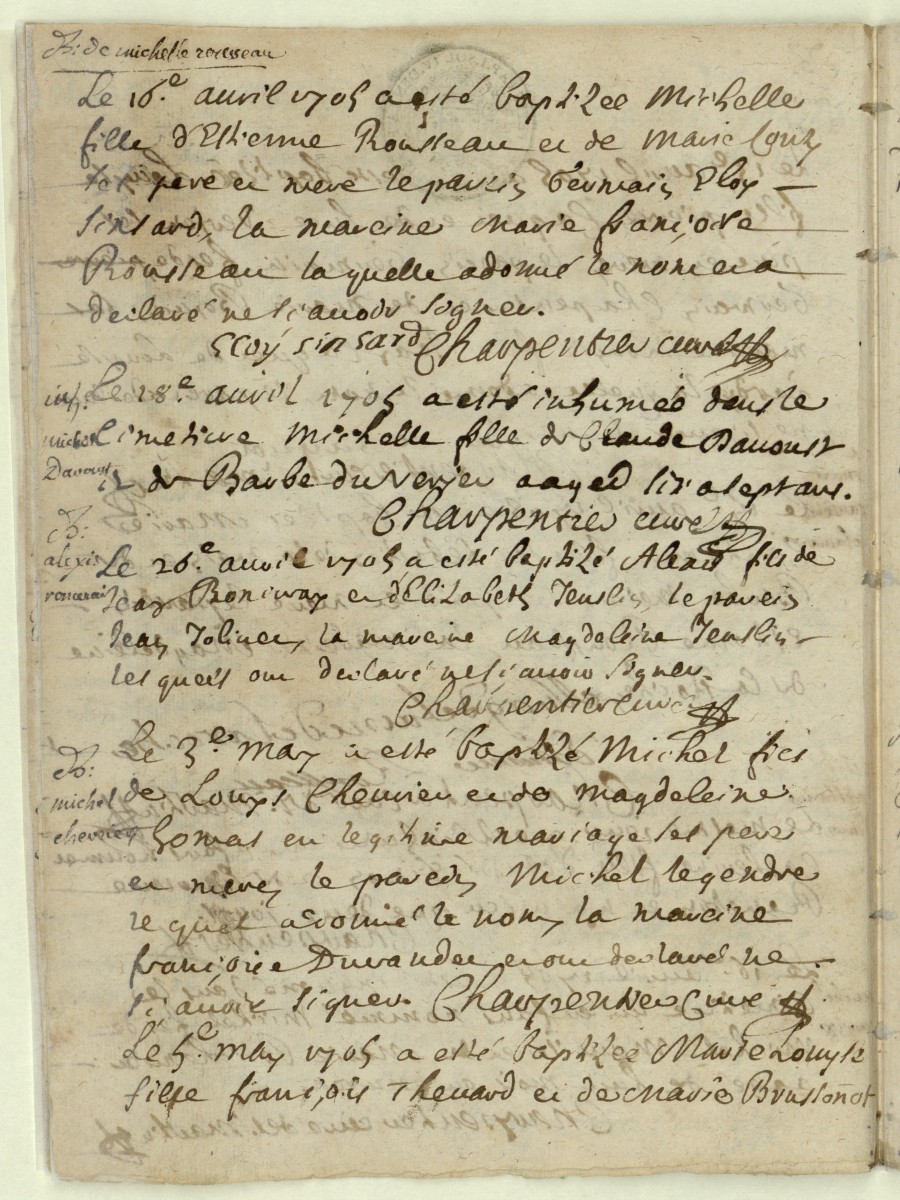 Page 10 du Registre paroissial de Saint-Martin d'Etampes pour l'année 1905