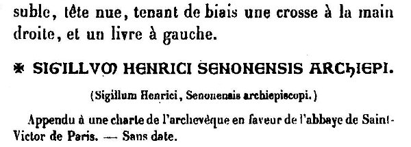 Sceau de Henri Sanglier archevêque de Sens (1138)