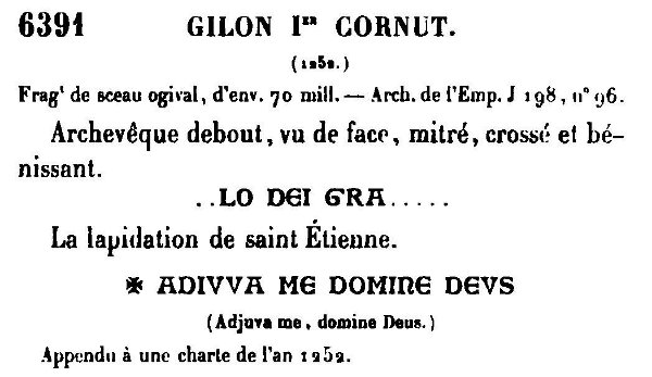 Sceau de Gilon I Cornut archevêque de Sens (1252)
