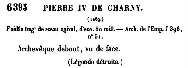 Sceau et contre-sceau de Pierre IV de Charny archevêque de Sens (1269)