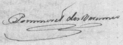 Signature de Pommeret des Varennes en 1845