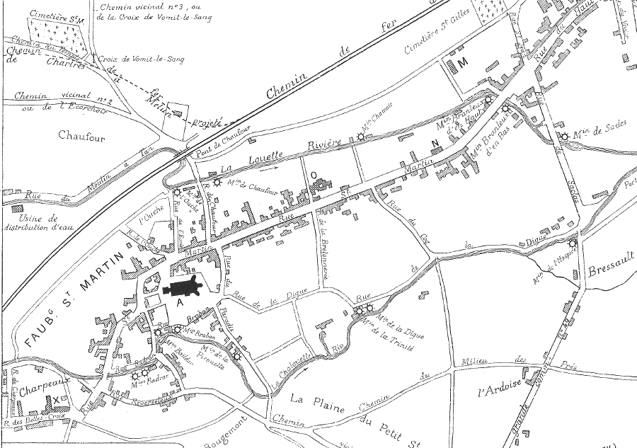 Plan du quartier Saint-Martin en 1881 selon Léon Marquis