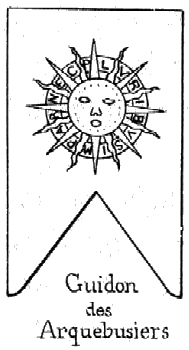 Guidon des arquebusiers d'Etampes (dessin de Léon Marquis)