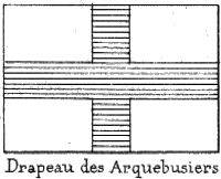 Drapeau des arquebusiers d'Etampes (dessin de L&eacute;on Marquis)