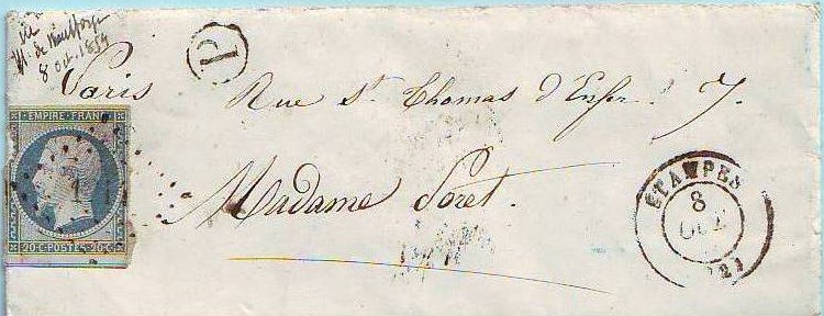 Courrier de 1854