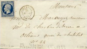 Courrier d'Angerville de 1856