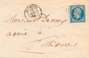 Courrier de 1858