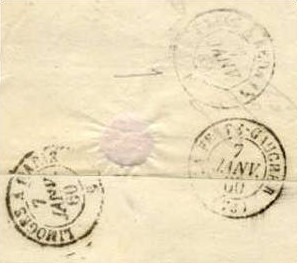 Courrier d'Angerville de 1860